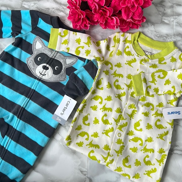 Carterās & Emma&Jack - Sleepers - Dinosaur & Stripes - Picture 1 of 3